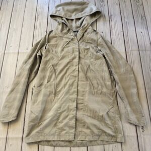 NAU Hooded Trench Jacket‎ XS Small Beige EcoCircle Recycled Lightweight Coat